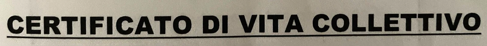 عنوان ترجمة إيطالية: Certificato di vita collettivo