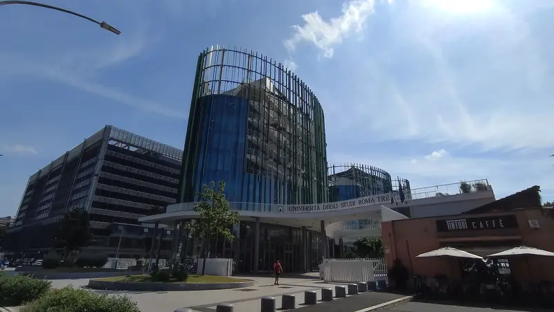 The glass Rectorate building of Roma Tre University in the Ostiense area